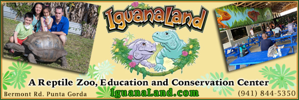 Visit Iguanaland Punta Gorda! It's a Reptile Zoo, Education and Conservation Center. You'll be Fascinated with Reptiles of all Kinds!