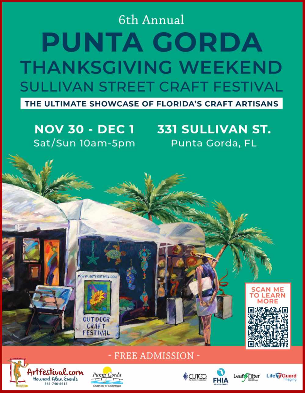 Don't Miss the 6th Annual Punta Gorda Thanksgiving Weekend Sullivan Street Craft Festival - Saturday, Nov. 30th - Sunday, Dec. 1st 2024!