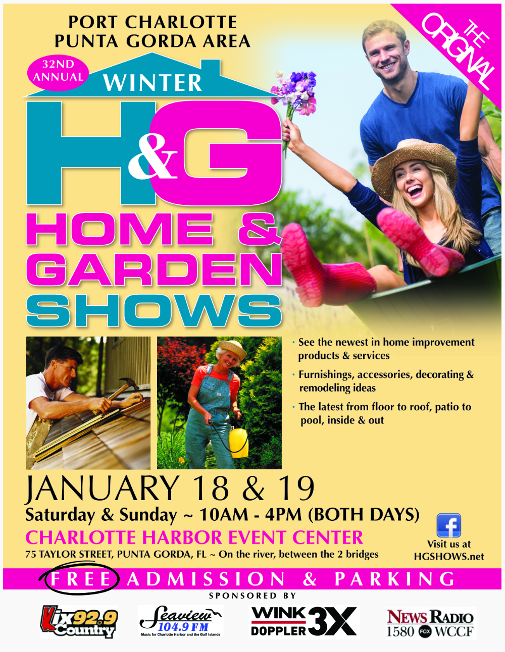 Save the Date! ? Don’t miss out on this showcase of local home and garden excellence.
The Home & Garden Show is coming to the Port Charlotte & Punta Gorda area on January 18 & 19! ?? Whether you're looking for inspiration, expert advice, or the latest trends for your home and garden, this event has it all. Mark your calendars and bring your ideas to life!
WHERE:
Charlotte Harbor Event & Conference Center
75 Taylor Streetm, Punta Gorda, Florida 33950
WHEN:
January 18th & 19th, 10AM to 4 PM