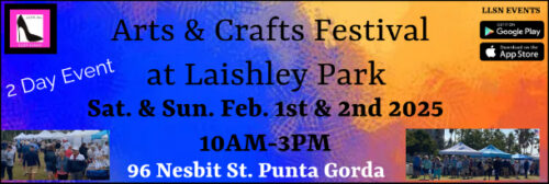 Save the date & join us for the 4th Annual Arts & Crafts Festival being held at Laishley Park.