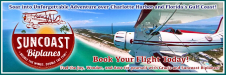 Double the Wings, Double the Fun: Soar into Unforgettable Adventure over Charlotte Harbor and Florida’s Gulf Coast with Gracie and Suncoast Biplanes!