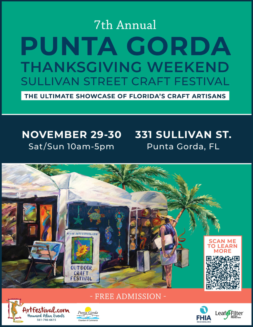 Get Ready for the 7th Annual Punta Gorda Thanksgiving Weekend Sullivan Street Craft Festival - Sat. and Sun. Nov. 29th - 30th!