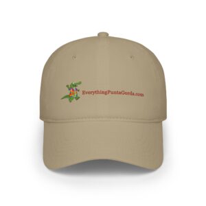 EverythingPuntaGorda.com Khaki Low Profile Baseball Cap — Tourist Gopher Logo Hat