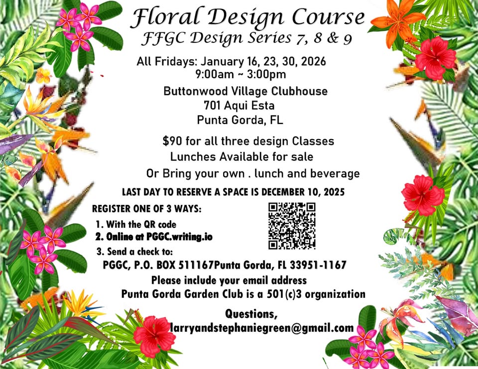 Floral Design Course Series, Three Fridays 9 to 3