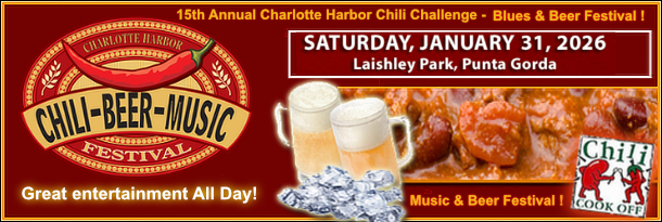15th Annual Charlotte Harbor Chili Challenge Blues & Beer Festival Saturday, January 31, 2026