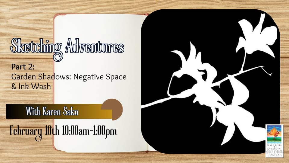 Sketching Adventures with Karen Sako: Part 2-Garden Shadows: Negative Space & Ink Wash