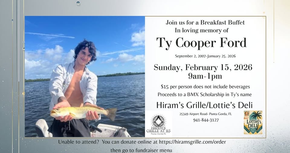 breakfast buffet fundraiser for ty ford