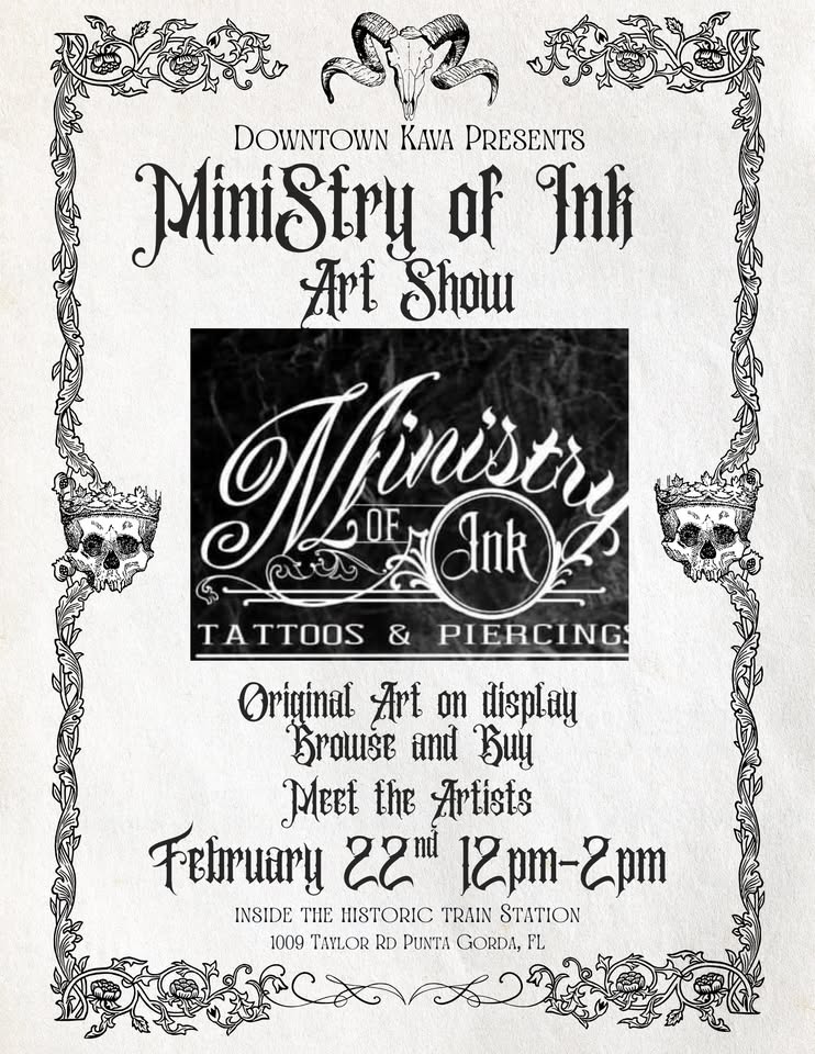 ministry of ink art show at downtown kava
