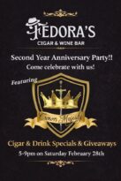 second year anniversary party at fedora's cigar & wine bar
