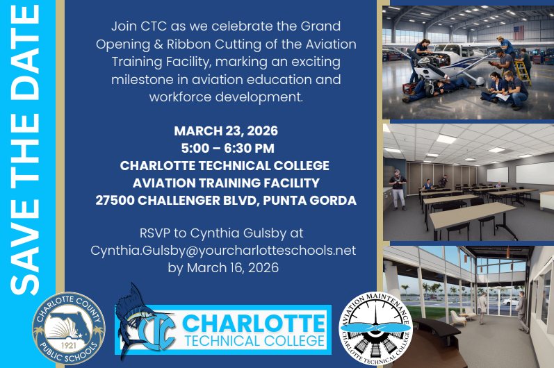 charlotte technical college training aviation facility ribbon cutting & grand opening