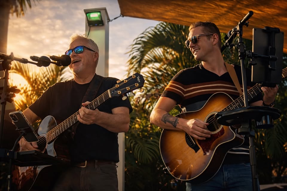 sunset beach with sdad