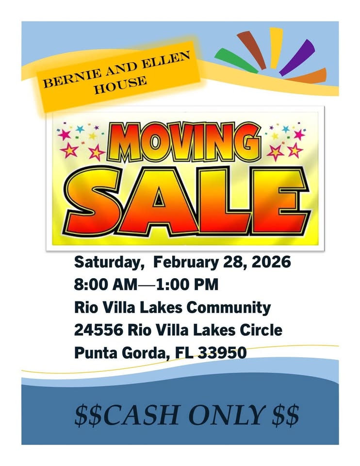 moving sale gates open @ 8am