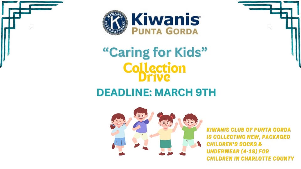 kiwanis punta gorda "caring for kids" collection drive