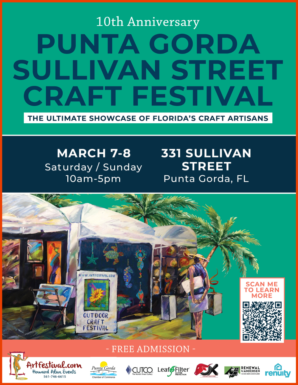 Don't miss the 10th Anniversary Punta Gorda Sullivan Street Craft Festival! punta gorda march 2026 flyer
