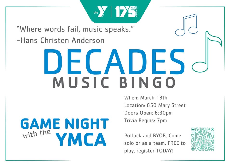 community game night music from the decades bingo