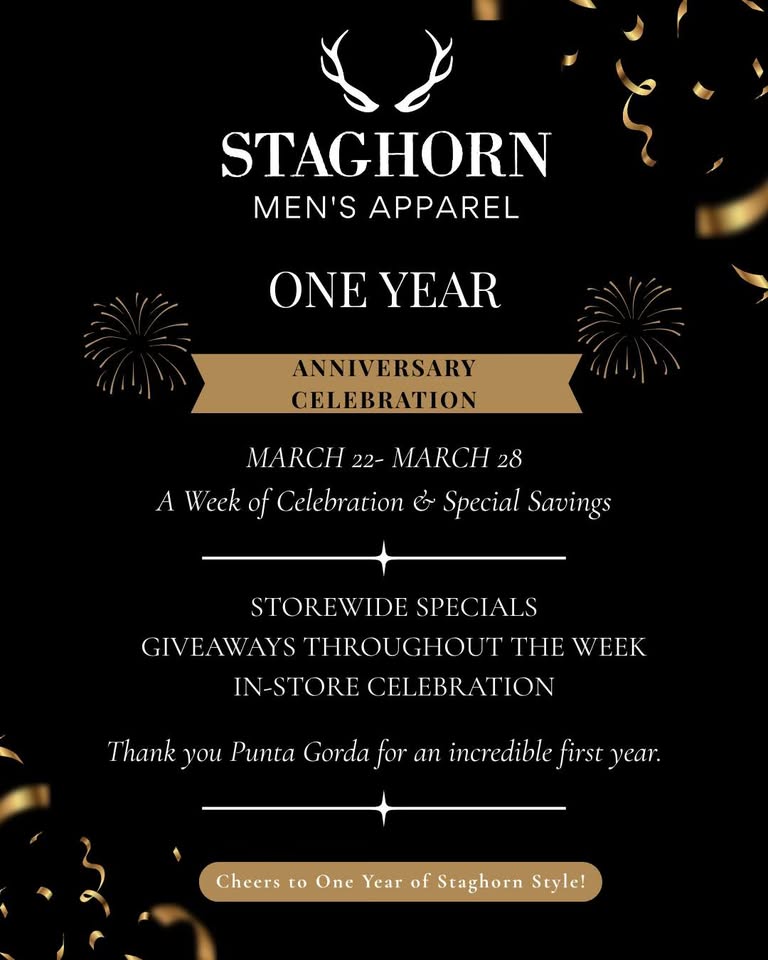 staghorn men's apparel one year anniversary celebration