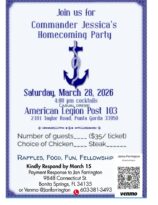 commander jessica moore's homecoming | post 103 | punta gorda, florida