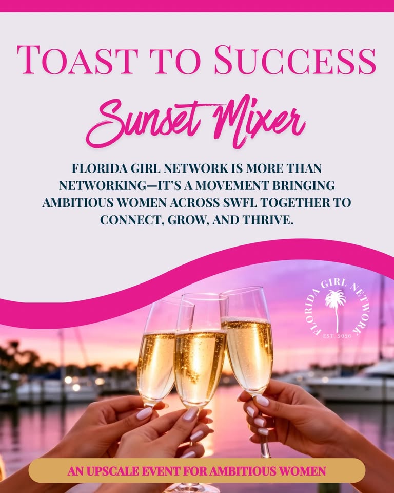 sunset mixer toast to success