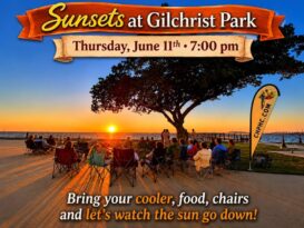 june sunset at gilchrist park