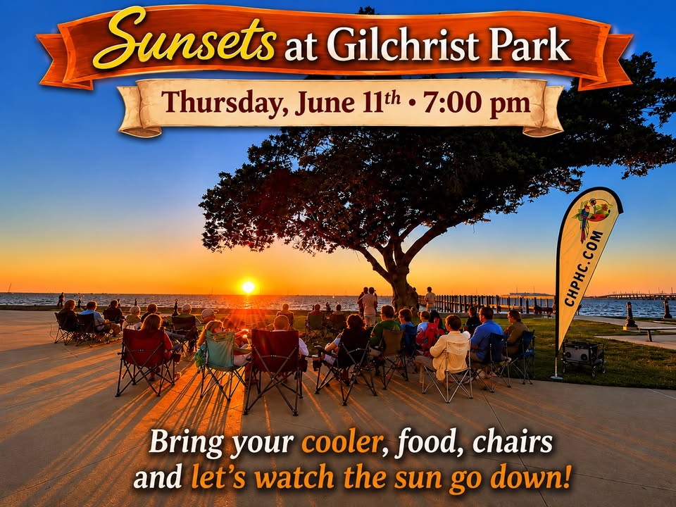 june sunset at gilchrist park